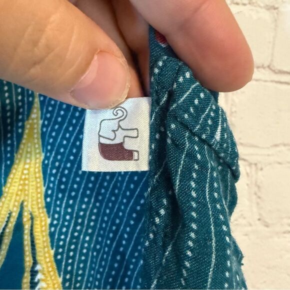 Teal Elephant Patterned Harem Pants - Picture 7 of 8